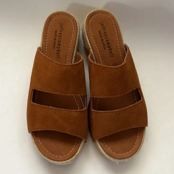 🌴 Sz 8 Jeffery Campbell brown slip-on platform slippers 🌴 - Picture 2 of 6